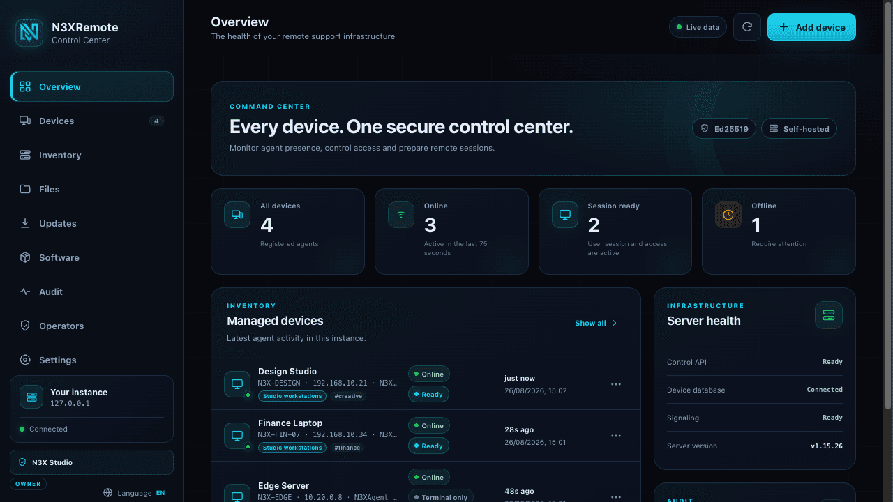 N3XRemote interface