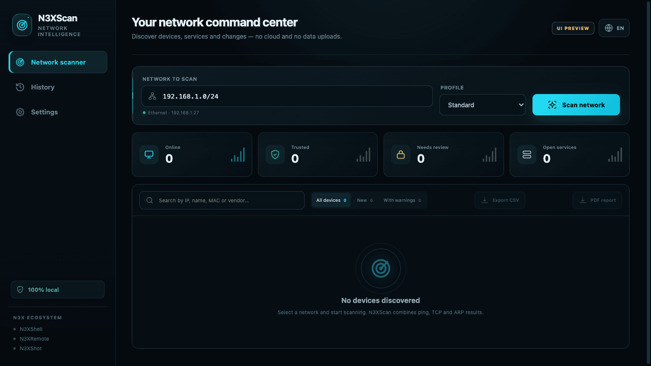 N3XScan interface