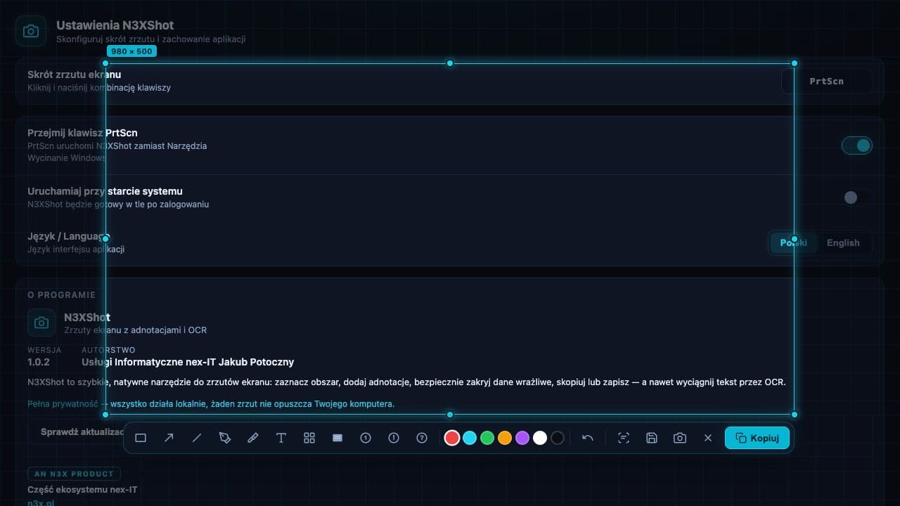 N3XShot interface