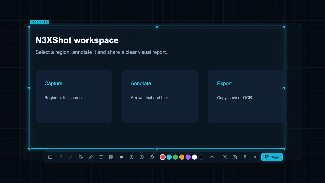 N3XShot interface